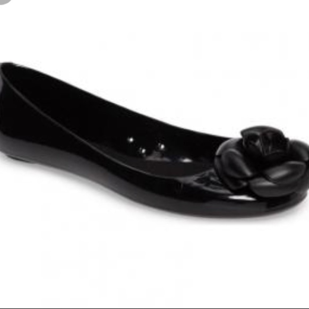 Kate spade New York jade black rubber flats